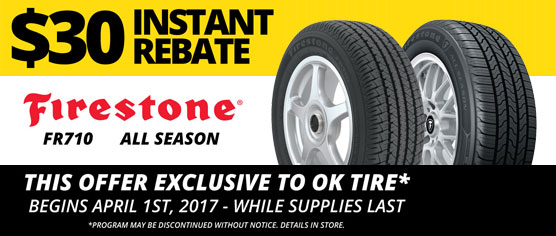 $30 Instant Rebate - Firestone - OK Tire